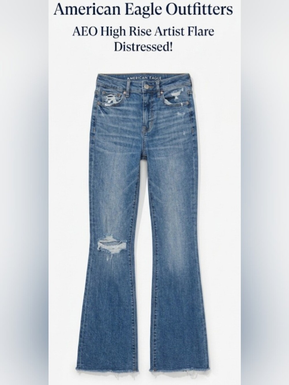 AEO High Rise Artist Flare Distressed!!!!